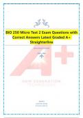BIO 250 Micro Test 2 Exam Questions with Correct Answers Latest Graded A+ Straighterline