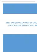 Test Bank for Anatomy of Orofacial Structures 8th Edition By Brand