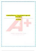 Criminal Behavior: A Psychological Approach 11th Edition Test Bank