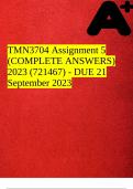 TMN3704 Assignment 5 &lpar;COMPLETE ANSWERS&rpar; 2023 &lpar;721467&rpar; - DUE 21 September 2023