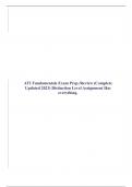 ATI Fundamentals Exam Prep./Review (Complete Updated 2023) Distinction Level Assignment Has everything.