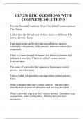 CLN250 EPIC QUESTIONS WITH COMPLETE SOLUTIONS