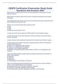 CBSPD Certification Examination Study Guide Questions And Answers 2023