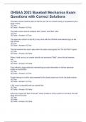 OHSAA 2023 Baseball Mechanics Exam Questions with Correct Solutions 