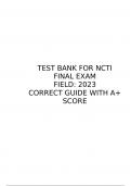 TEST BANK FOR  NCTI FINAL EXAM