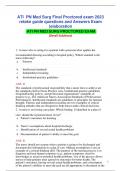 ATI  PN Med Surg Final Proctored exam 2023 retake guide questions and Answers Exam (elaboration  ATI PN MED SURG PROCTORED EXAM 