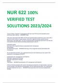 NUR 622 100&percnt;  VERIFIED TEST  SOLUTIONS 2023&sol;2024