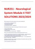NUR251 - Neurological  System Module 4 TEST  SOLUTIONS 2023/2024