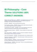IB Philosophy - Core  Theme SOLUTIONS 100%  CORRECT ANSWERS
