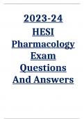 2023/2024 HESI Pharmacology Exam Questions And Answers