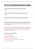 NR 412 PATHOPHYSIOLOGY EXAM 1 QUESTIONS WITH VERIFIED ANSWERS GRADED A+