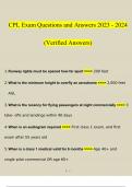 CPL Exam Questions and Answers &lpar;2023&sol;2024&rpar; &lpar;Verified Answers&rpar;