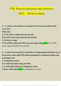 CPL Practice Questions and Answers &lpar;2023&sol;2024&rpar; &lpar;Verified Answers&rpar;