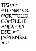 TPS3703 Assignment 50 (PORTFOLIO COMPLETE ANSWERS)