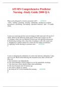 ATI RN Comprehensive Predictor Nursing -Study Guide 2000 Q/A