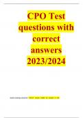 CPO Test questions with correct answers 2023/2024