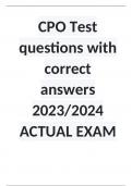 CPO Test questions with correct answers 2023/2024 ACTUAL EXAM
