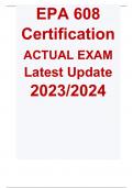 EPA 608 Certification ACTUAL EXAM  Latest Update 2023/2024