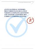 ATI PN MATERNAL NEWBORN PROCTORED EXAM 2023 LATEST VERSION &lpar;COMPLETE&rpar; QUESTIONS AND ANSWERS ANSWERED 100&percnt; CORRECT &vert;VERIFIED ANSWERS