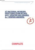 ATI MATERNAL NEWBORN PROCTORED EXAM RETAKE 2019 - UPDATED 2023 GRADED A&plus; &vert; VERIFIED ANSWERS