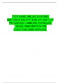 TEST BANK FOR ACCOUNTING INFORMATION SYSTEMS 1ST EDITION VERNON RICHARDSON, CHENGYEE CHANG, ROD SMITH WITH QUESTIONS AND ANSWERS.