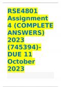 RSE4801 Assignment 4 (COMPLETE ANSWERS) 2023 (745394)- DUE 11 October 2023