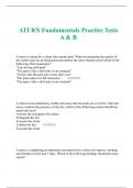 ATI RN Fundamentals Proctored Tests A & B