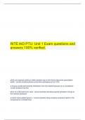  RITE AID PTU&colon; Unit 1 Exam questions and answers 100&percnt; verified&period;