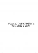PLS1502 Assignment 2 Semester 2 2023