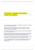   PTU Exam 1 questions and answers verified and updated.