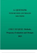 COUC 515 QUIZ- Methods, Program, Evaluation and Designs 2023