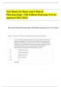Test Bank for Basic and Clinical Pharmacology 15th Edition Katzung Trevor updated 2023-2024  Complete Guide