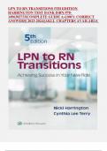 LPN TO RN TRANSITIONS 5TH EDITION HARRINGTON TEST BANK ISBN:978- 1496382733|COMPLETE GUIDE A+|100% CORRECT ANSWERS| 2023-2024)|AKLL CHAPTERS AVAILABLE 