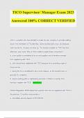 TICO Supervisor&sol; Manager Exam 2023  Questions Answered 100&percnt; CORRECT VERIFIED