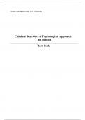 Criminal Behavior A Psychological Approach test bank complete with answers A+ grade.
