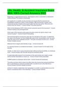  Life&comma; Health&comma; & Accident Insurance Exam With 100&percnt; Correct Answers 2023