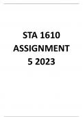 STA1610 Assignment 5 Solutions 2023 
