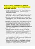 RATIONALES QUESTIONS FOR SAUNDERS FUNDAMENTALS QUESTIONS AND CORRECT ANSWERS &lpar;2023-2024&rpar;