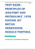 Test Bank - Principles of Anatomy and Physiology, 12th Edition, by Bryan Derrickson, Gerald Tortora.VERIFIED