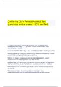   California DMV Permit Practice Test questions and answers 100&percnt; verified&period;