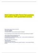  2022 California DMV Permit Test questions and answers 100&percnt; guaranteed success&period;