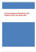 Nursing Diagnosis Handbook 12th Edition Ackley Test Bank