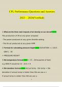 CPL Performance Questions and Answers &lpar;2023&sol;2024&rpar; &lpar;Verified Answers&rpar;