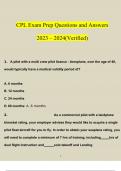 CPL Exam Prep Questions and Answers &lpar;2023&sol;2024&rpar; &lpar;Verified Answers&rpar;