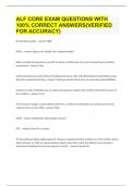 ALF CORE EXAM QUESTIONS WITH 100&percnt; CORRECT ANSWERS&lpar;VERIFIED FOR ACCURACY&rpar;
