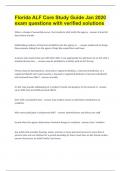 Florida ALF Core Study Guide Jan 2020 exam questions with verified solutions