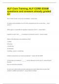 ALF Core Training&comma; ALF CORE EXAM questions and answers already graded A&plus;