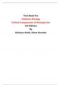 Test Bank For Pediatric Nursing Critical Components of Nursing Care 3rd Edition By Kathryn Rudd, Diane Kocisko 