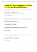 Florida ALF Core competency multiple ch exam questions and answers