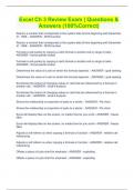Excel Ch 3 Review Exam &vert; Questions & Answers &lpar;100&percnt;Correct&rpar;